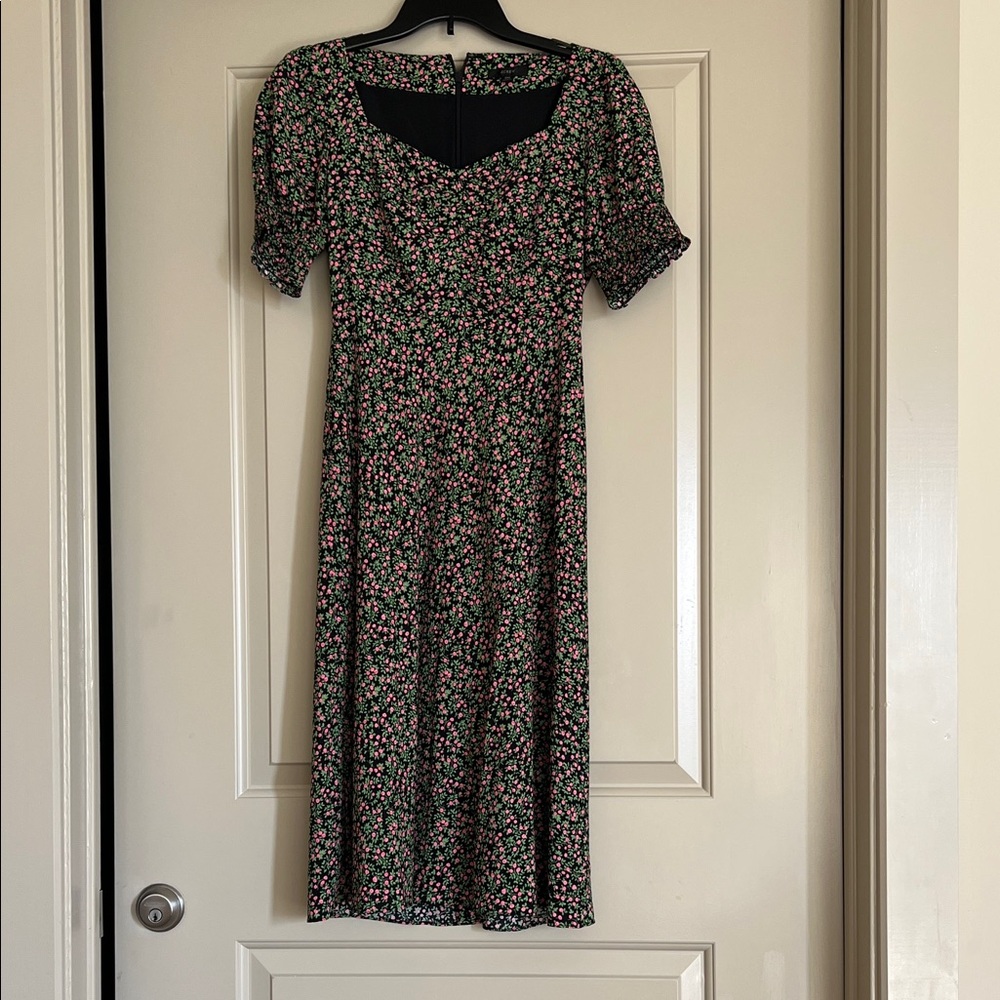 J. Crew Floral Puff Sleeve Dress